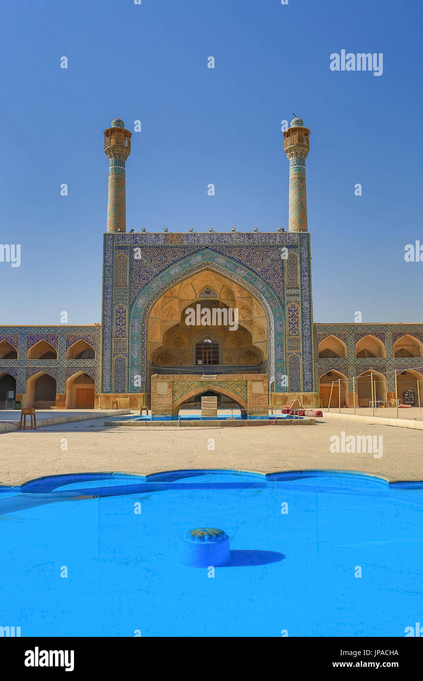 Iran, Esfahan Città, Masjed-e Jame (Moschea del Venerdì) UNESCO Patrimonio Mondiale, patrimonio mondiale dell UNESCO, Sud Iwan, Foto Stock