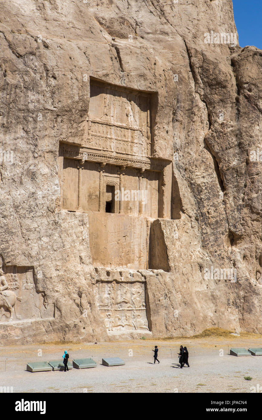 Iran, Persepolis, Naqsh-e Rostam necropoli, patrimonio mondiale dell UNESCO Foto Stock