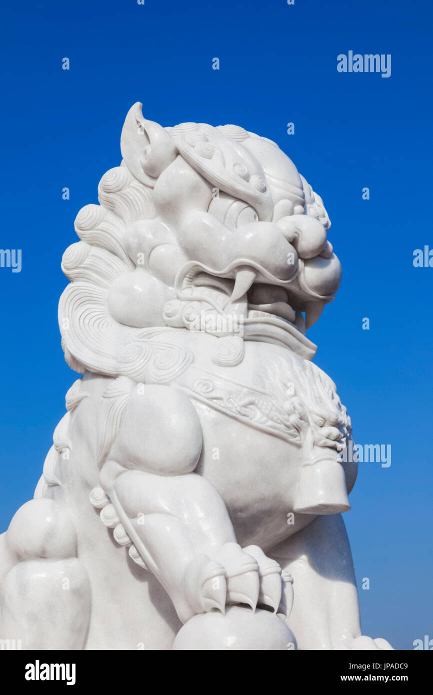 Cina, Hong Kong, Centrale Cinese Statua di Lion Foto Stock