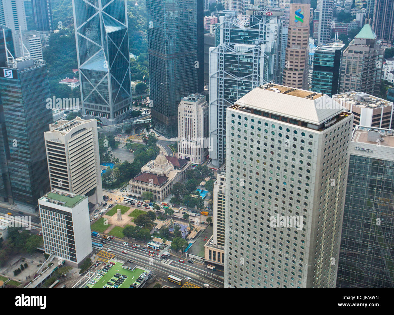 Della città di Hong Kong, il distretto centrale, gli edifici coloniali Foto Stock