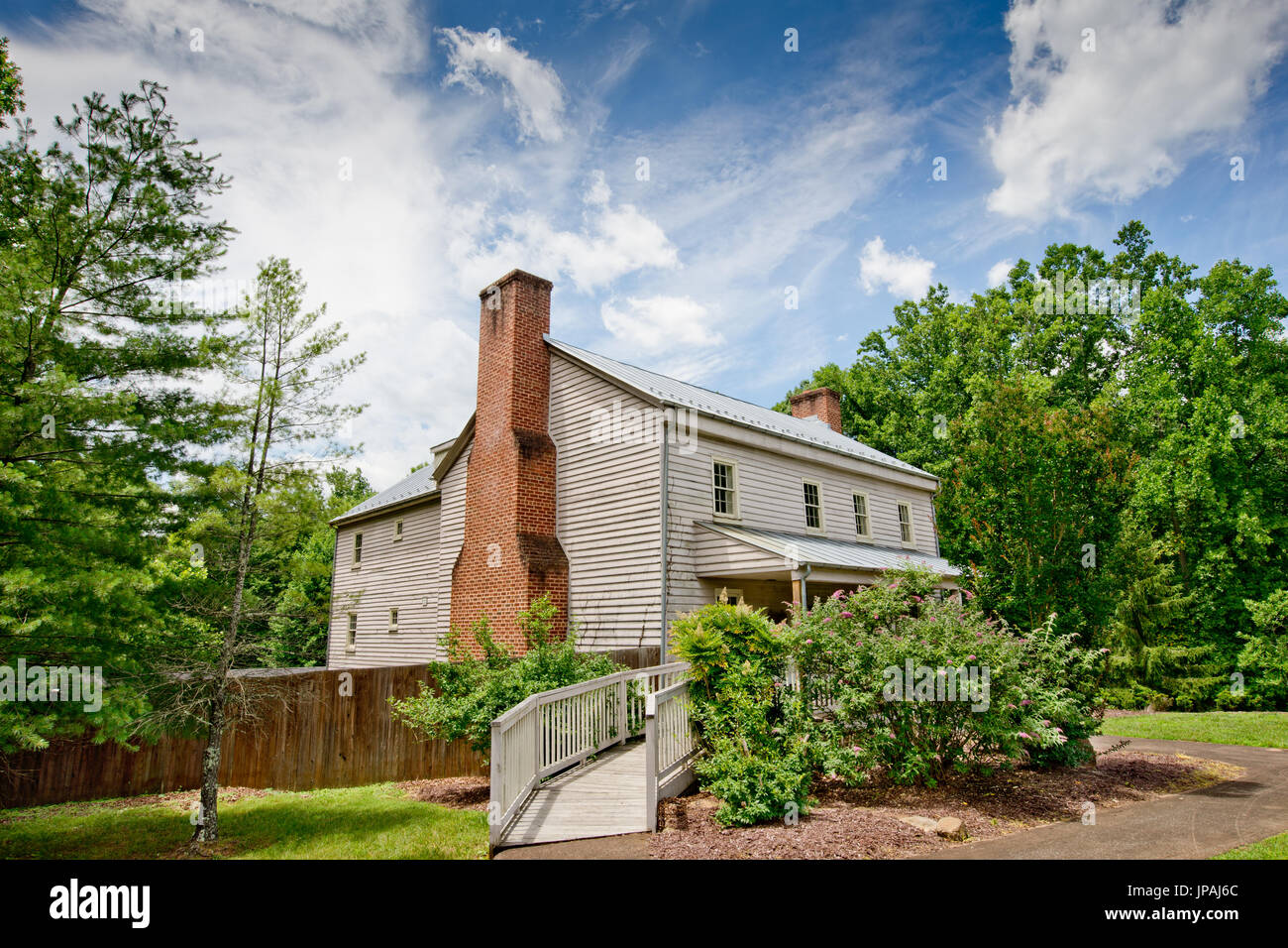 Ricostruzione storica Taverna Brugh, Roanoke County esplorare Park, Blue Ridge Parkway, Virginia Foto Stock