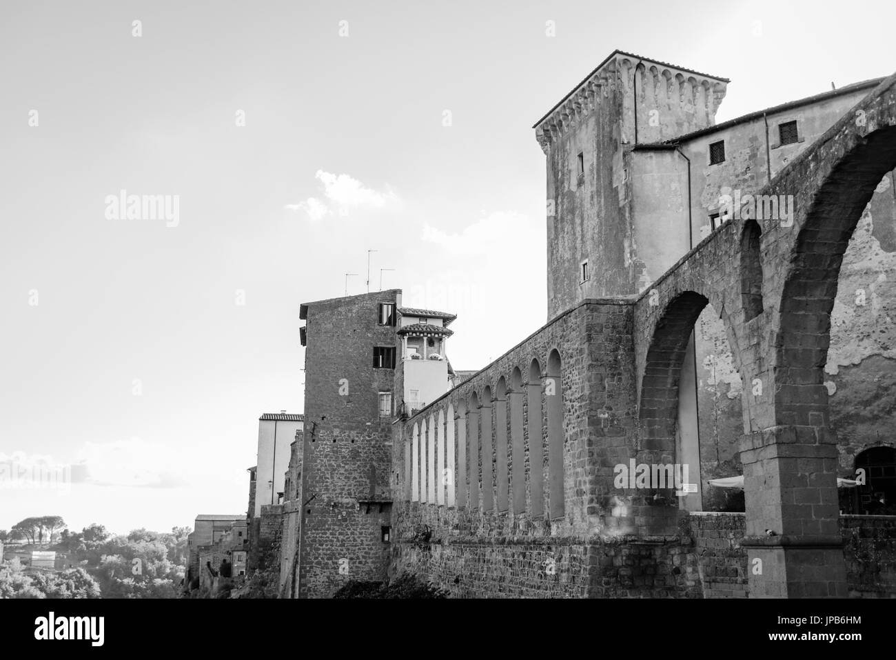 Vista del medievale e bellissima città di Pitigliano in Toscana, Italia, vicino alla città di Grosseto. Foto Stock