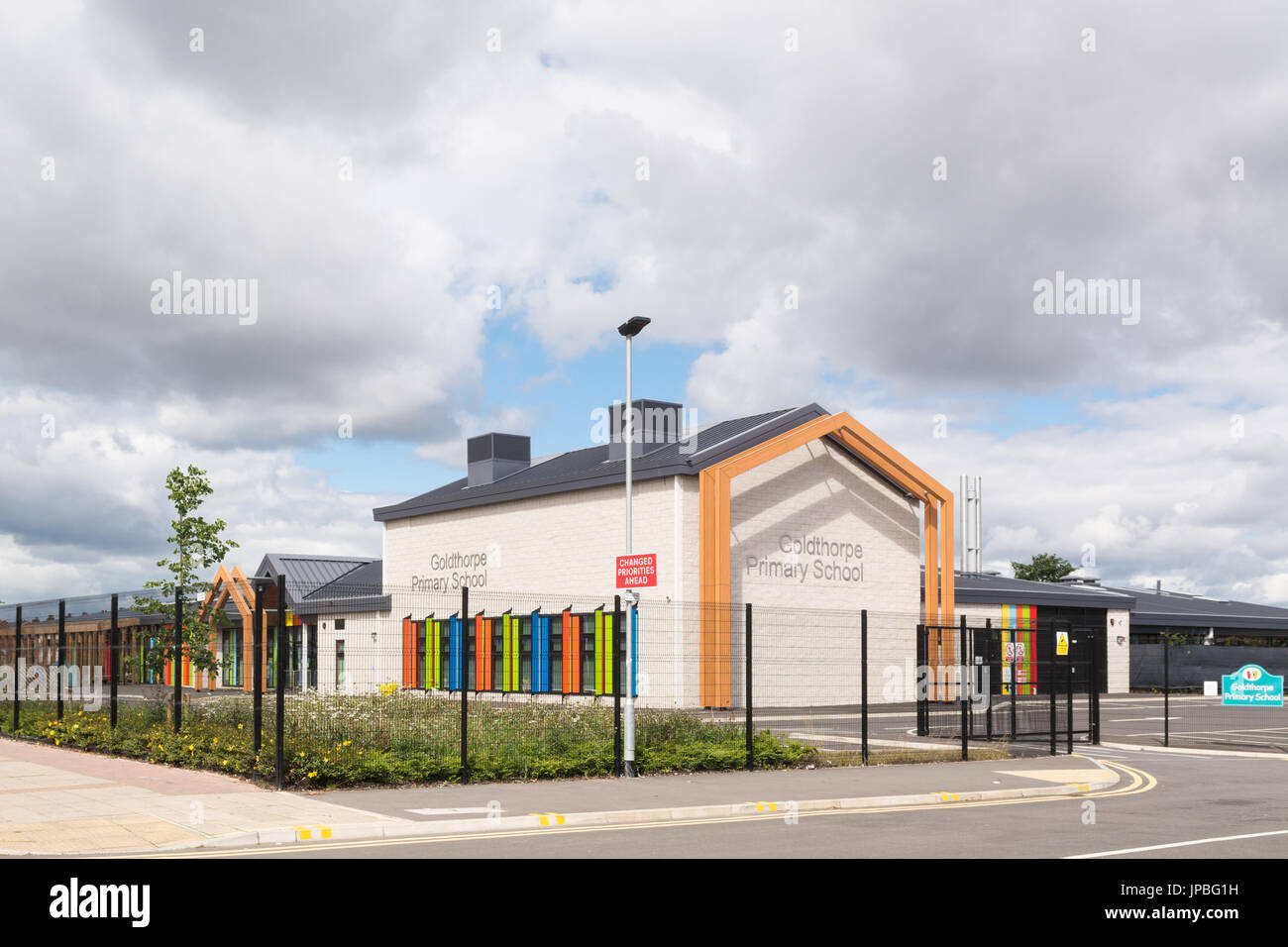 Goldthorpe scuola primaria di nuova costruzione, Barnsley, South Yorkshire, Inghilterra, Regno Unito Foto Stock