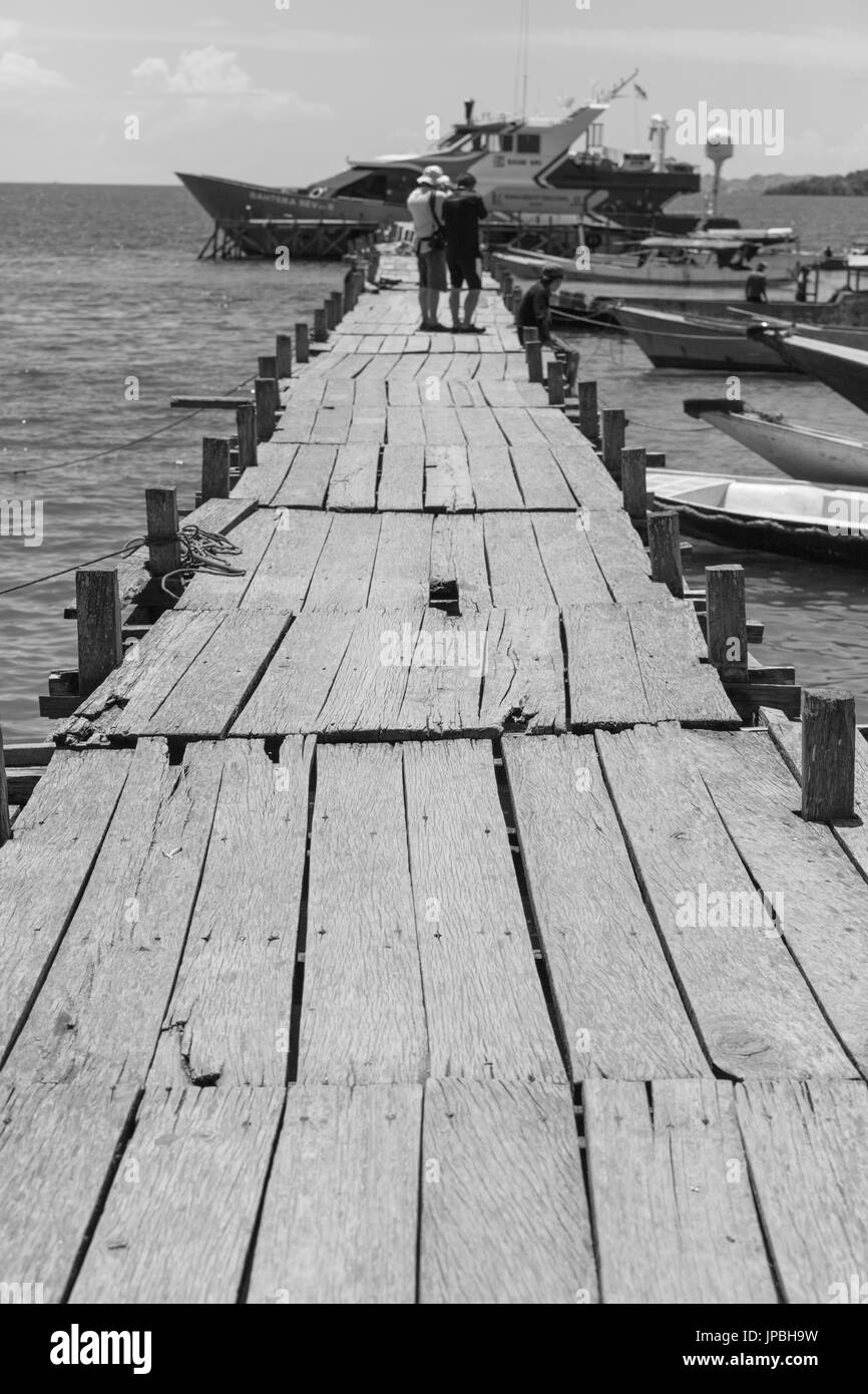 Il Boardwalk su Rinca, Kampung Rinca, Indonesia, Komodo, UNSECO Patrimonio mondiale Foto Stock