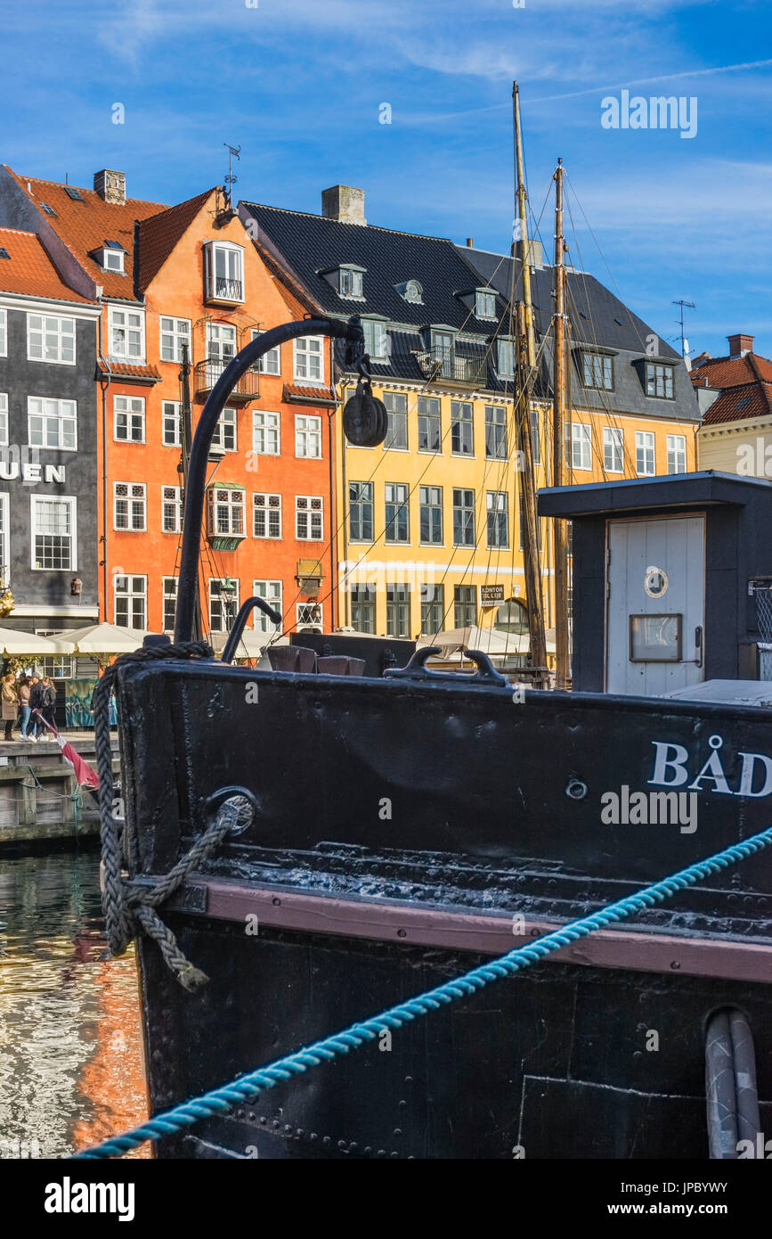 Copenaghen, Hovedstaden, Danimarca, il nord Europa. Le case colorate di Copenaghen Foto Stock