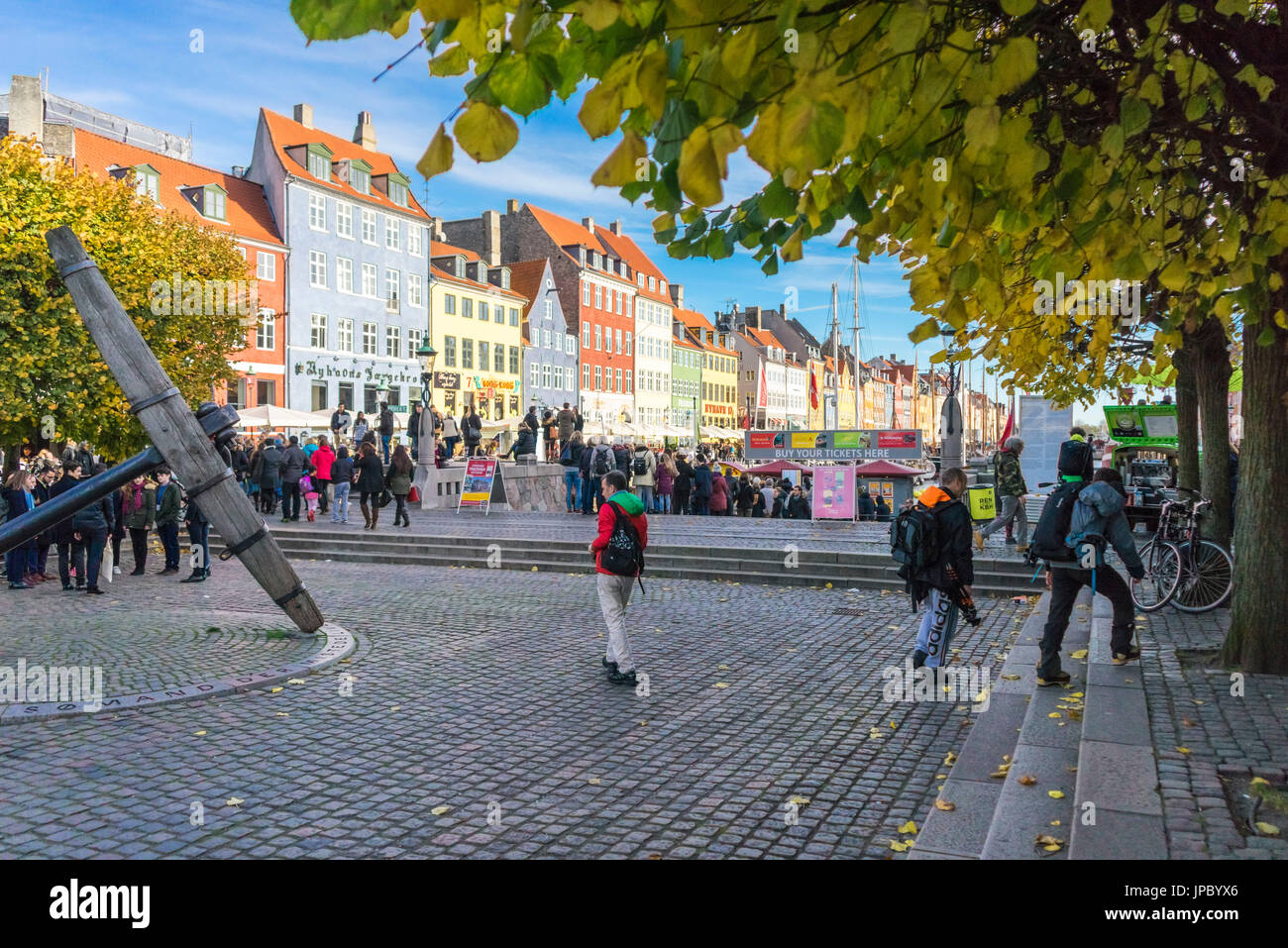 Copenaghen, Hovedstaden, Danimarca, il nord Europa. Le case colorate di Copenaghen Foto Stock