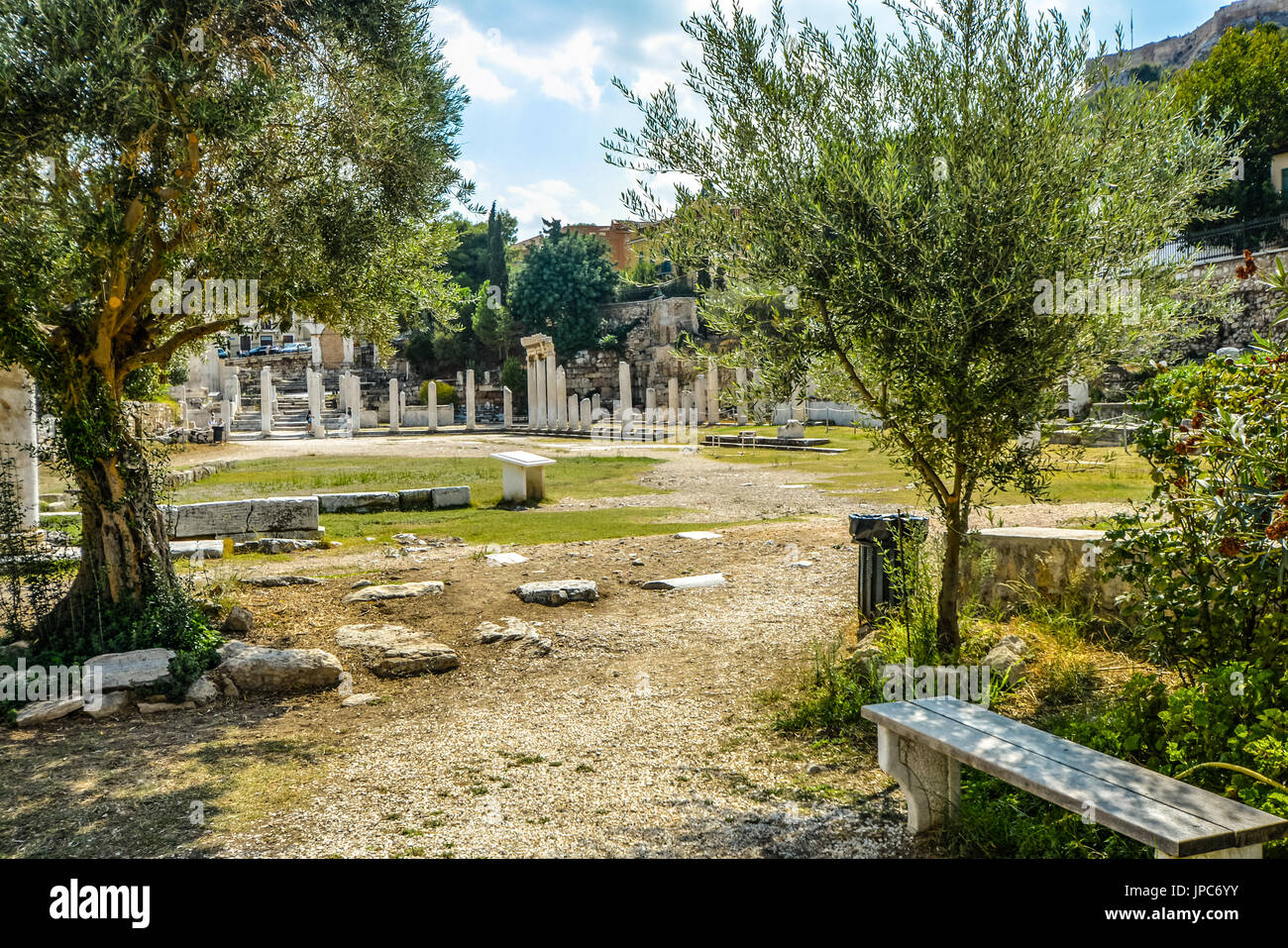 La romana antica agora marketplace ad Atene in Grecia Foto Stock