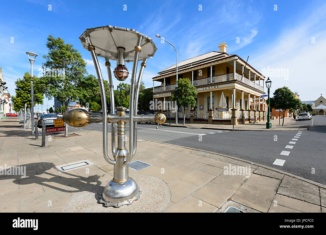 Il Maryborough Match Making Machine, Wharf Street, Patrimonio Precinct, Maryborough, Queensland, QLD, Australia Foto Stock