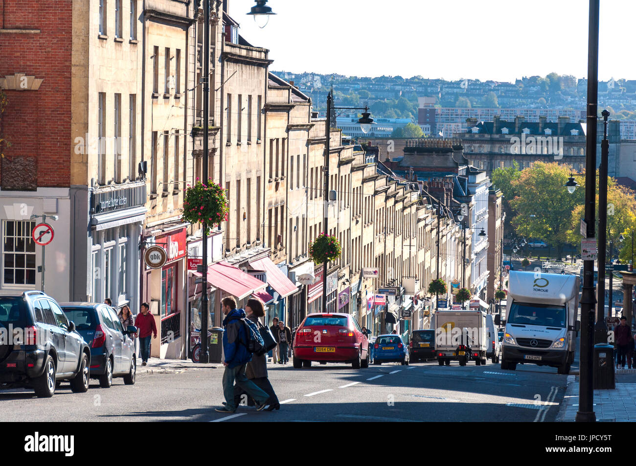 Park Street negozi retail in città di Bristol, Inghilterra, Regno Unito Foto Stock