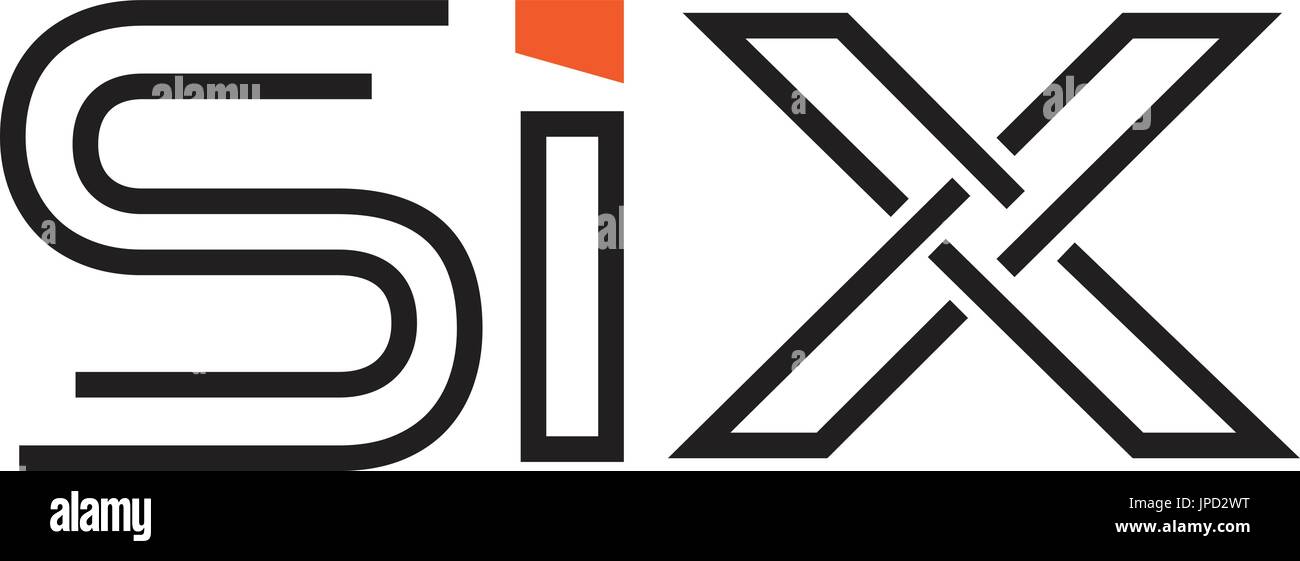 Parola sei logo.isolati su sfondo bianco. Illustrazione Vettoriale