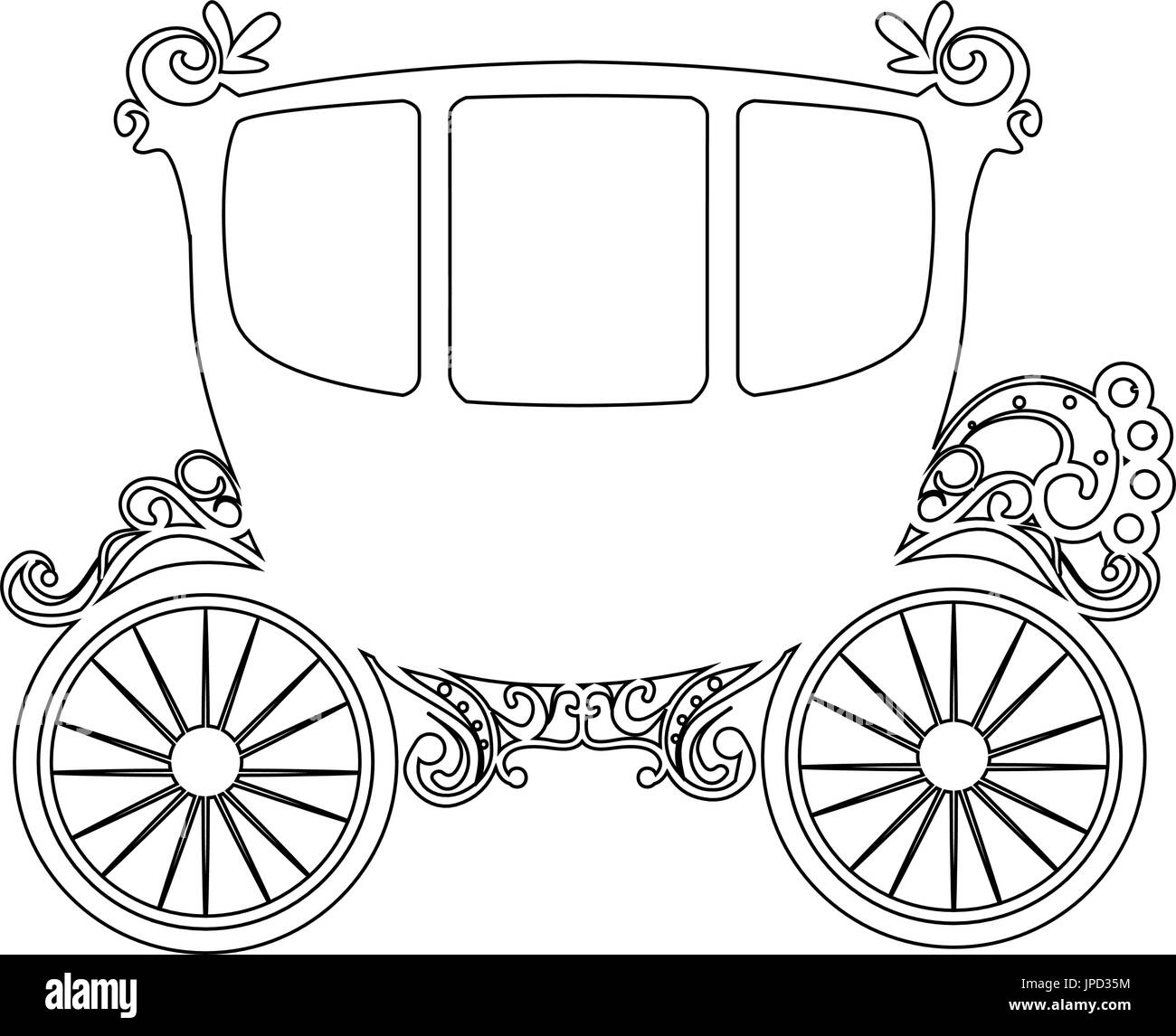 Medievale icona del carrello su sfondo bianco illustrazione vettoriale Illustrazione Vettoriale