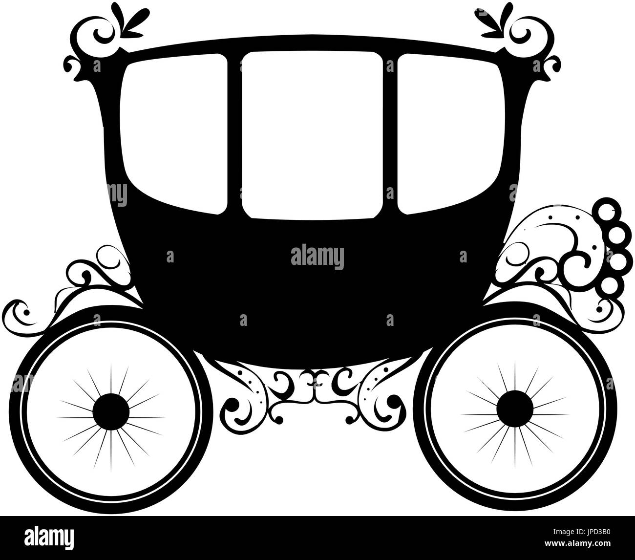 Medievale icona del carrello su sfondo bianco illustrazione vettoriale Illustrazione Vettoriale