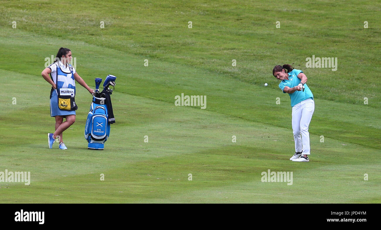 Il giorno 1 della tazza di Celebrity golf tournament tenutosi al Celtic Manor Resort dotato di: Vigilia Muirhead dove: Newport, Regno Unito quando: 01 lug 2017 Credit: John Rainford/WENN.com Foto Stock