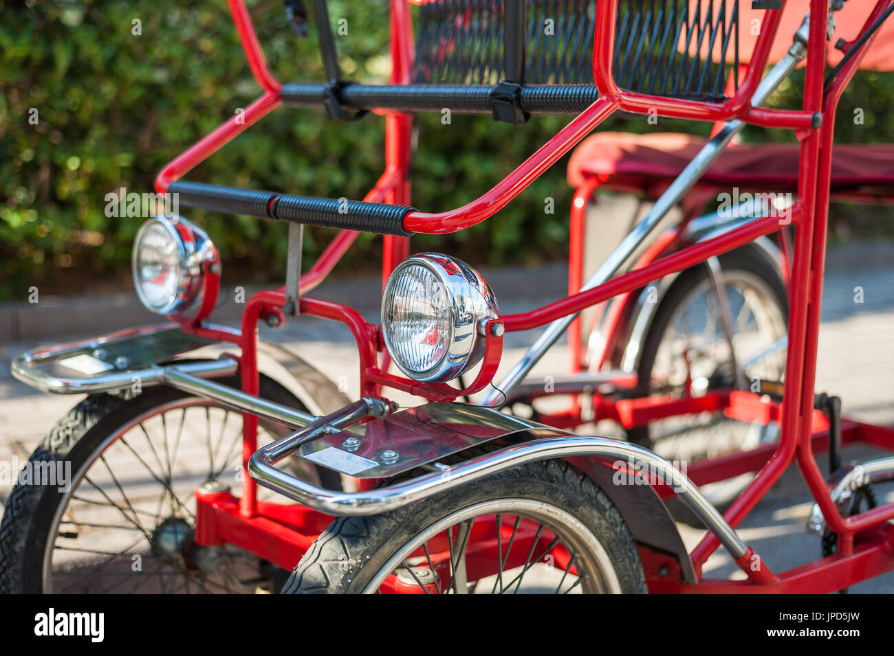 Close up di rickshaw dettaglio . Questo veicolo è comune nelle località balneari. Foto Stock