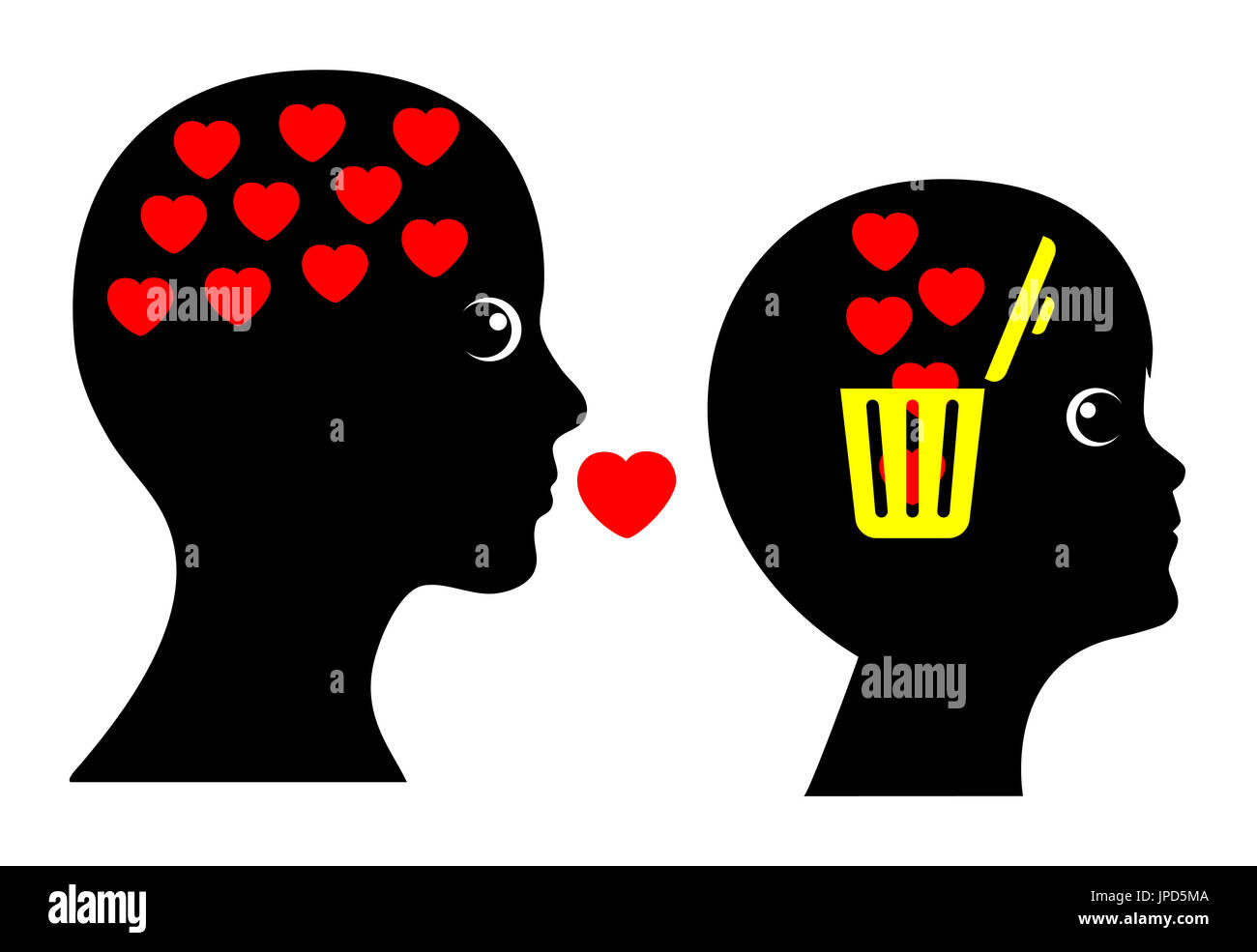 Il bambino non mostra alcuna emozione quando si interagisce con la sua madre che tenta di consolarlo Foto Stock