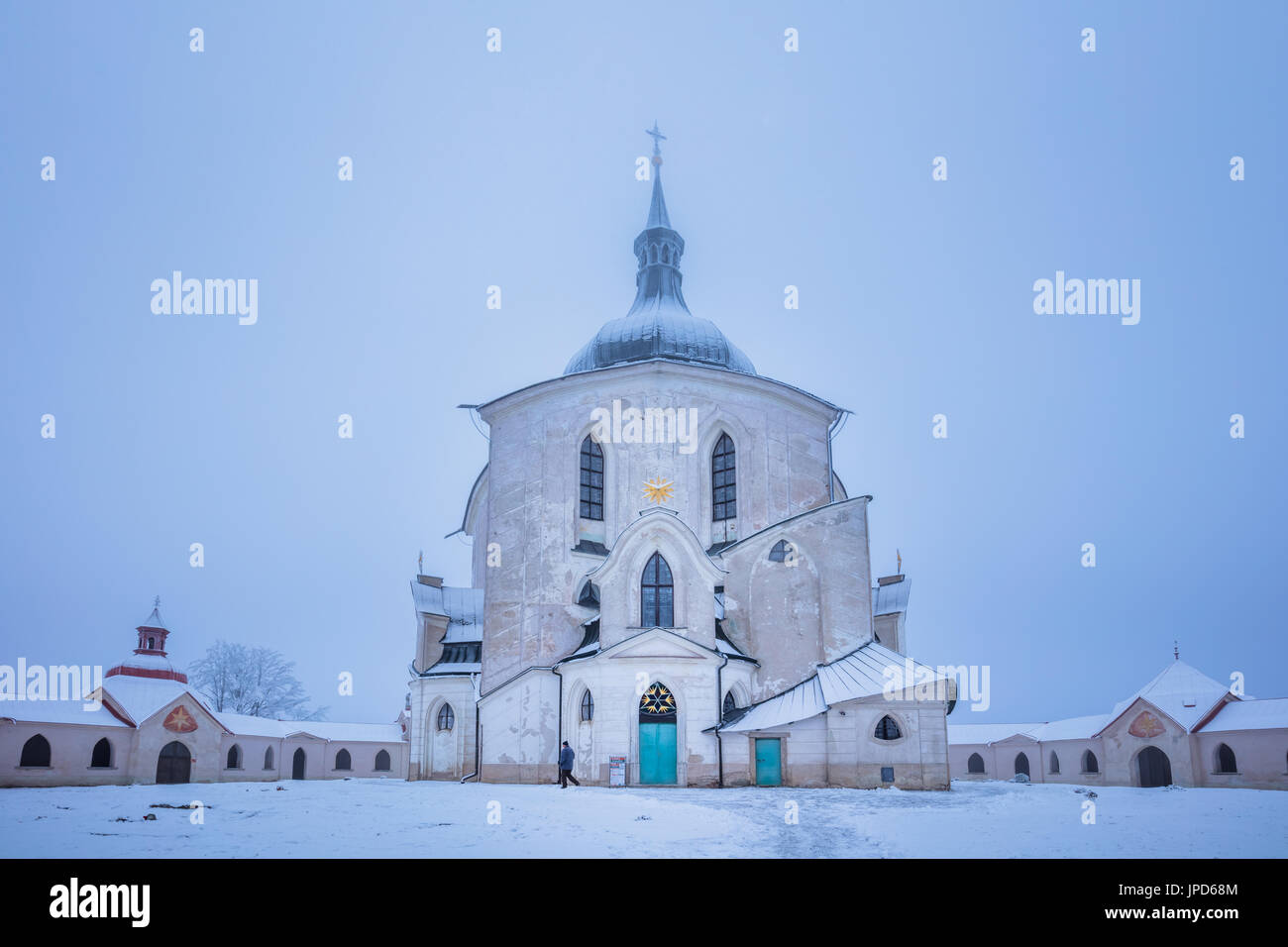 Europa, Repubblica Ceca, Cechia, a Žďár nad Sázavou, Zelená hora, Chiesa del pellegrinaggio di San Giovanni di Nepomuk, Poutní kostel svatého Jana Nepomuckého,UNESCO Foto Stock