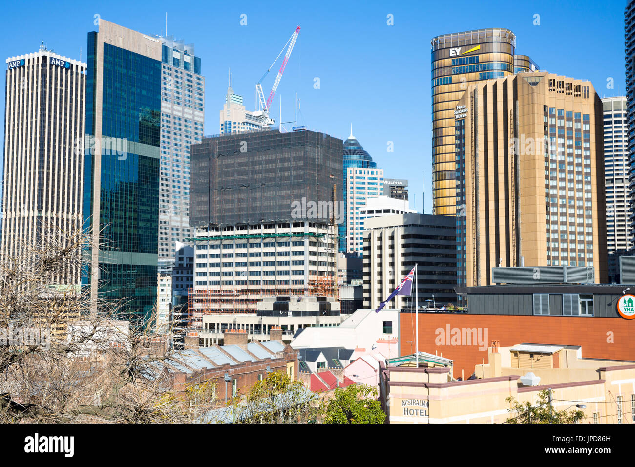 Skyline di Sydney cityscape con hotel di quattro stagioni e nuovi uffici EY,Sydney , Australia Foto Stock