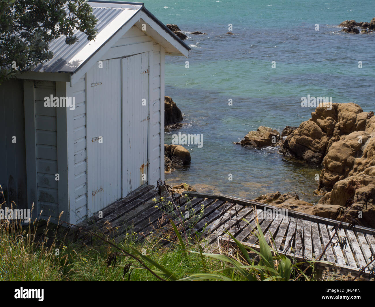 Spiaggia capannone Foto Stock