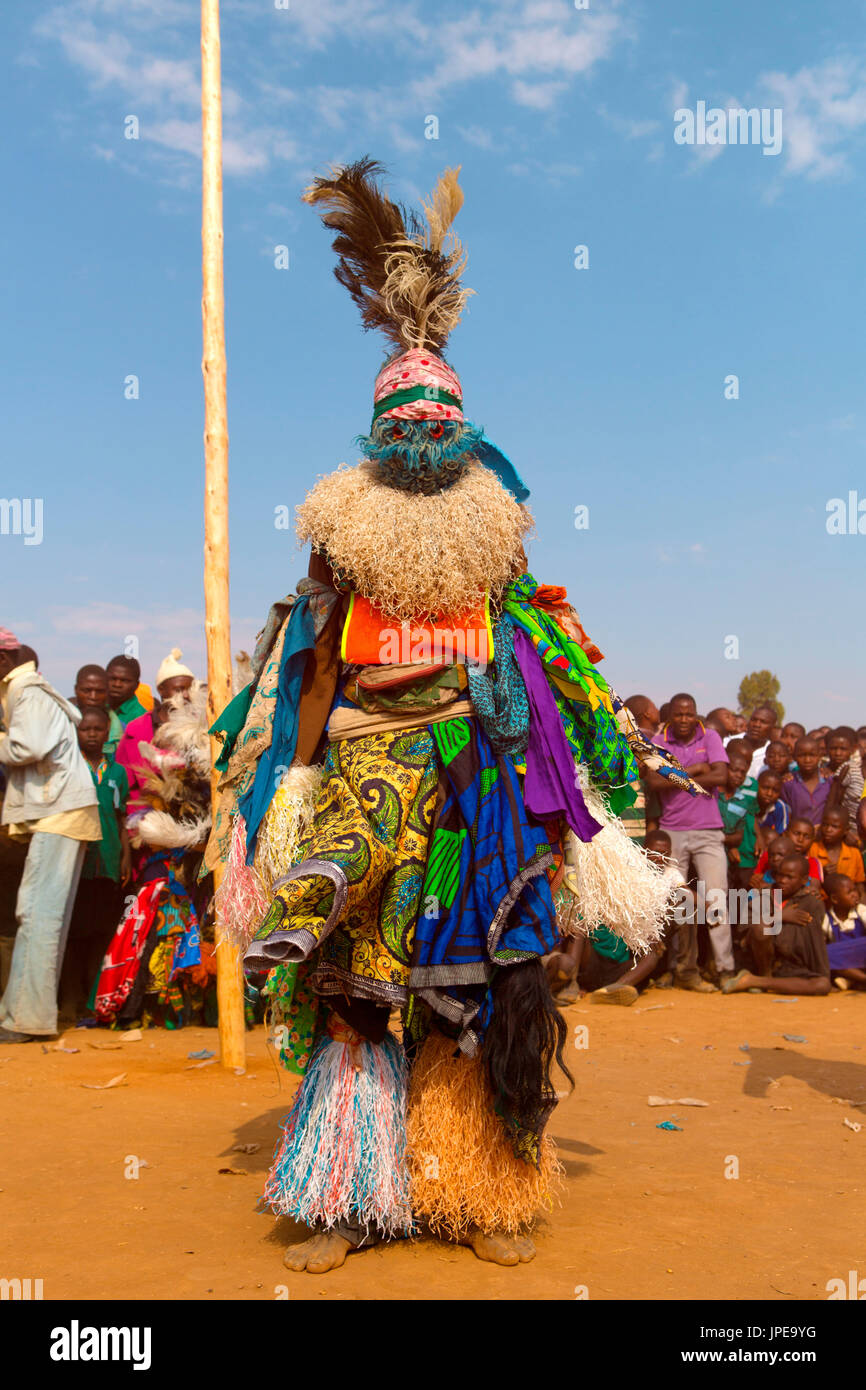 Africa,Malawi,Lilongwe distretto. Maschere tradizionali del Malawi Foto Stock