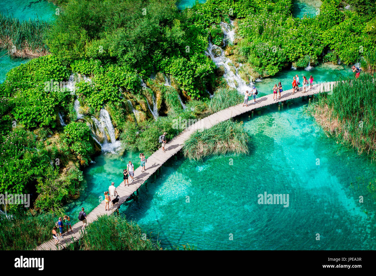 Il Parco Nazionale dei Laghi di Plitvice, Croazia, Europa. Foto Stock