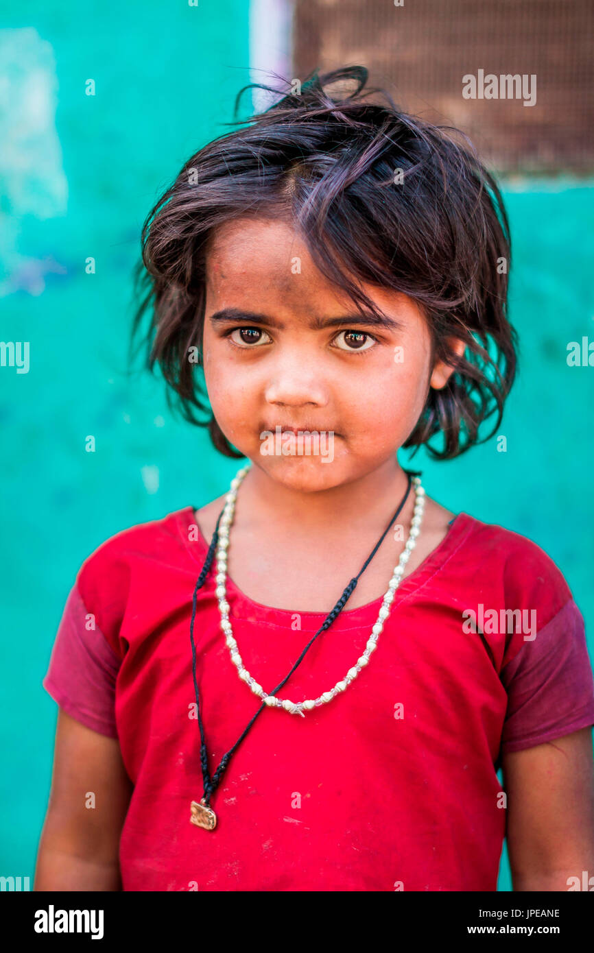 Asia, India, Uttar Pradesh, ragazza indiana Foto Stock