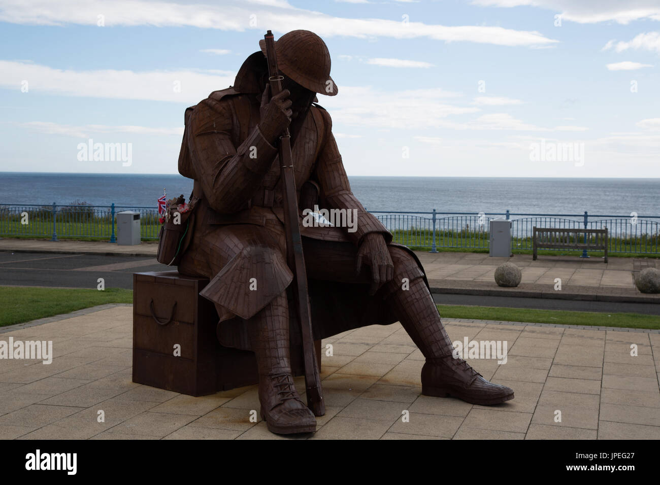 Tommy scultura a Seaham Harbour, North East England, Regno Unito Foto Stock