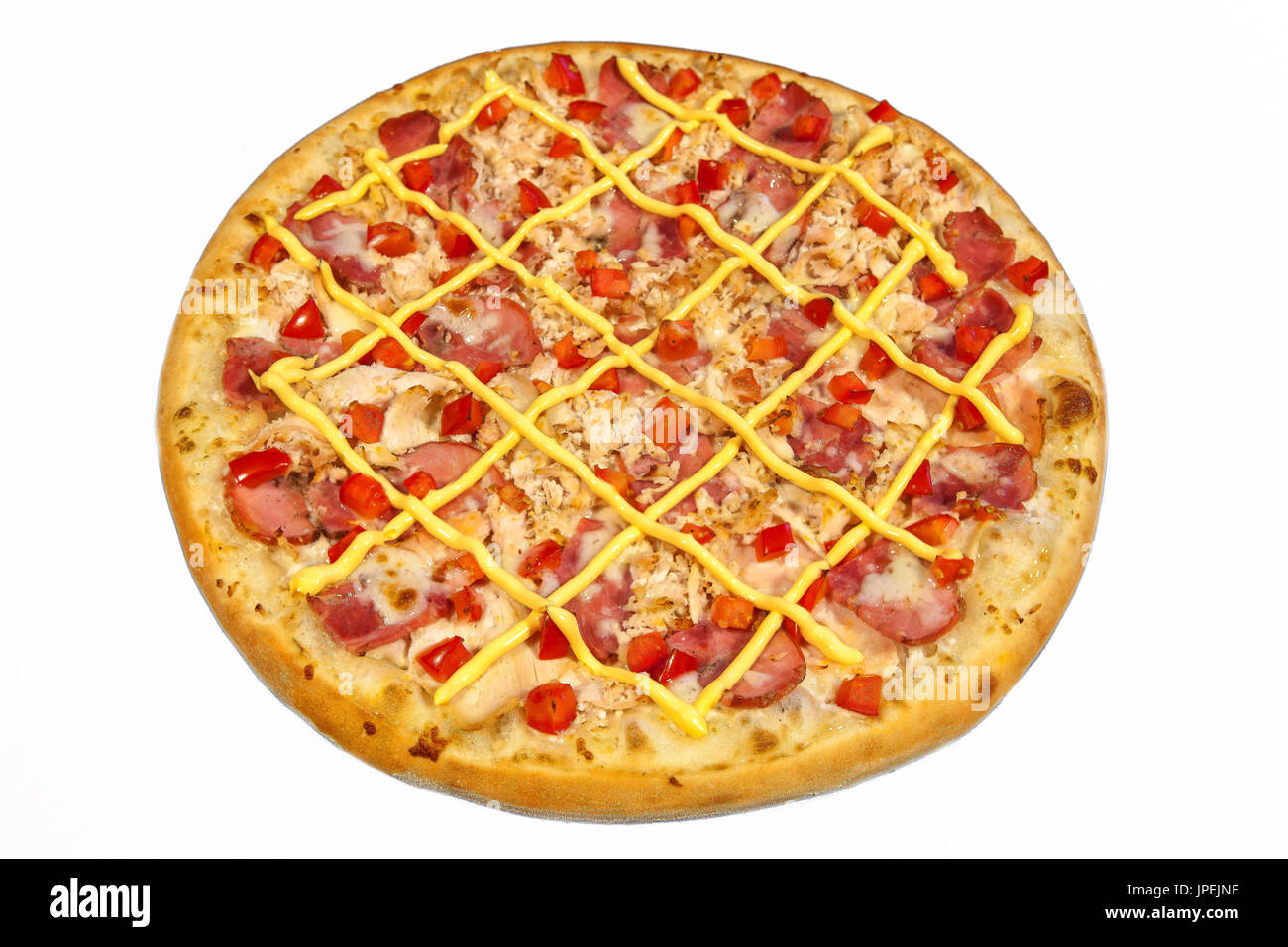 Secondo corso, pizza e patatine fritte Foto Stock