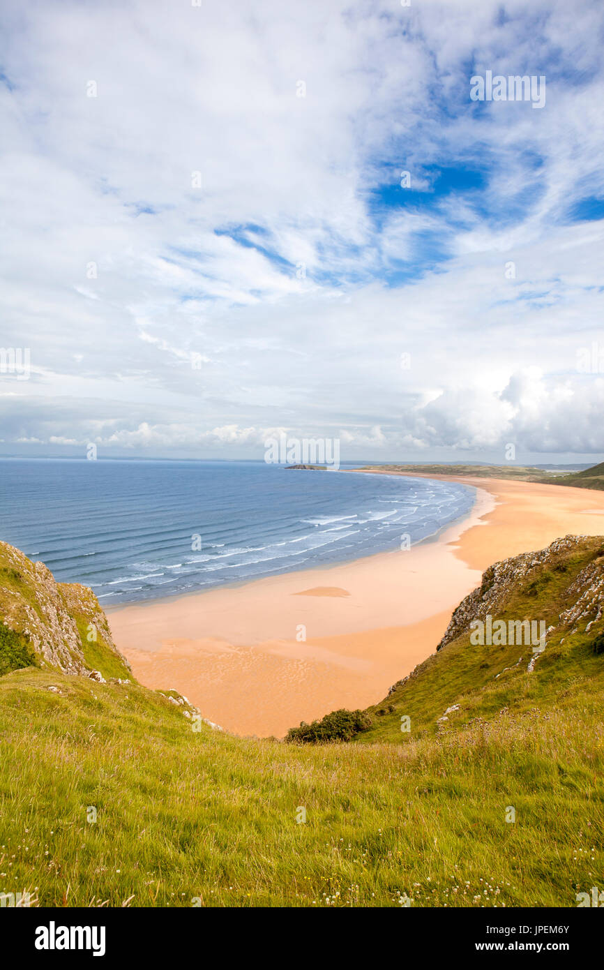 Rhossili Bay, Penisola di Gower, Swansea, Wales, Regno Unito Foto Stock