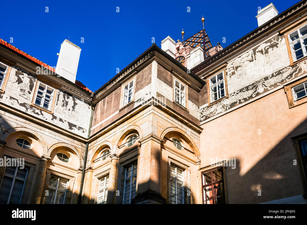 Europa, Repubblica Ceca, Cechia, Central Bohemian Region, Středočesky kraj, Praha-východ, Prague-East, Brandýs Nad Labem, Brandýs Nad Labem Zámek Foto Stock