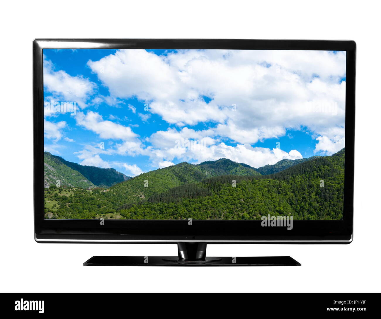 Schermo tv con paesaggio Foto Stock