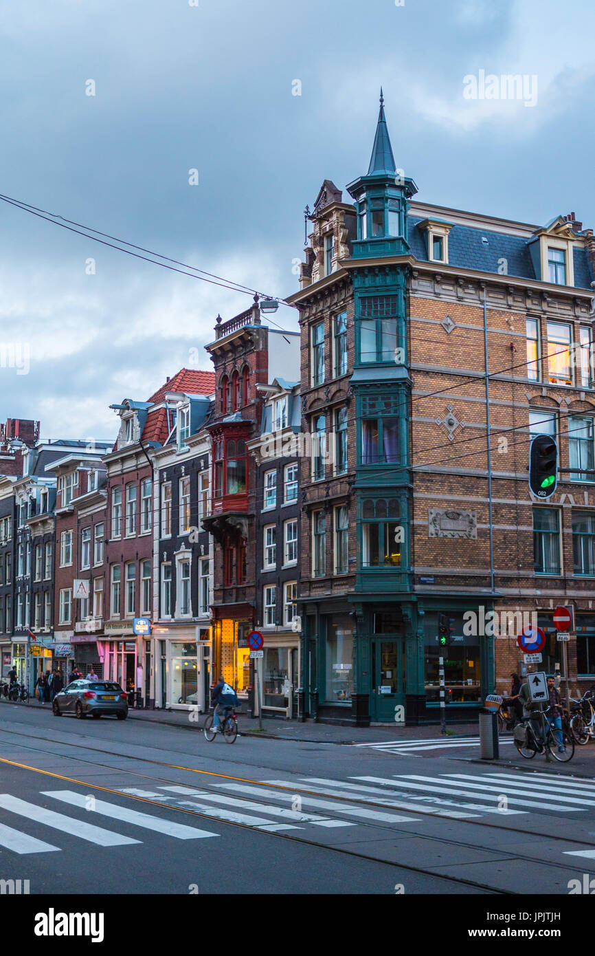 Tipici edifici nel quartiere storico di Amsterdam - Amsterdam - Olanda 2017 Foto Stock