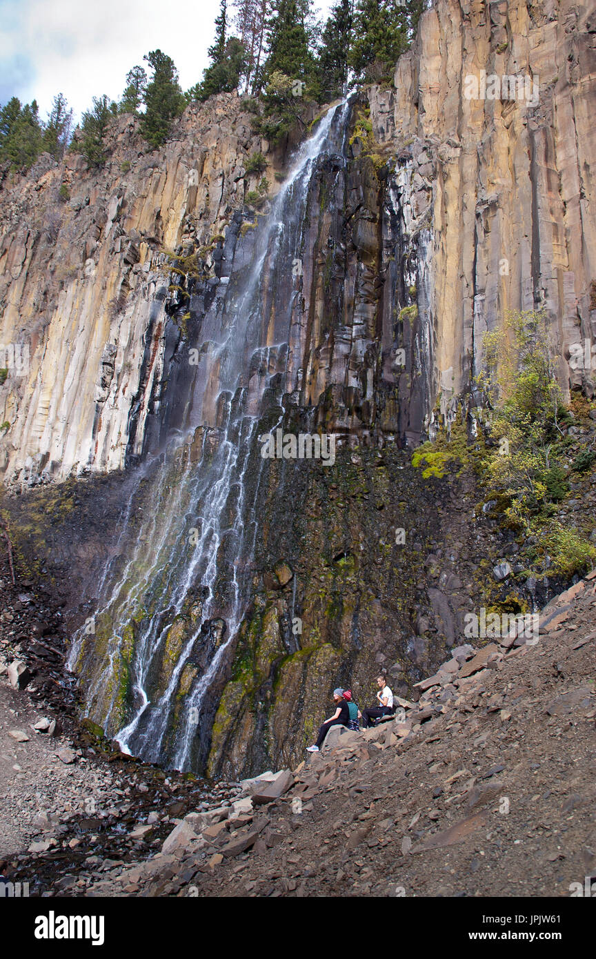 Palizzata Falls, 45 minuti a sud di Bozeman, Montana, in Hyalite Canyon, appena ad ovest del Parco Nazionale di Yellowstone Foto Stock
