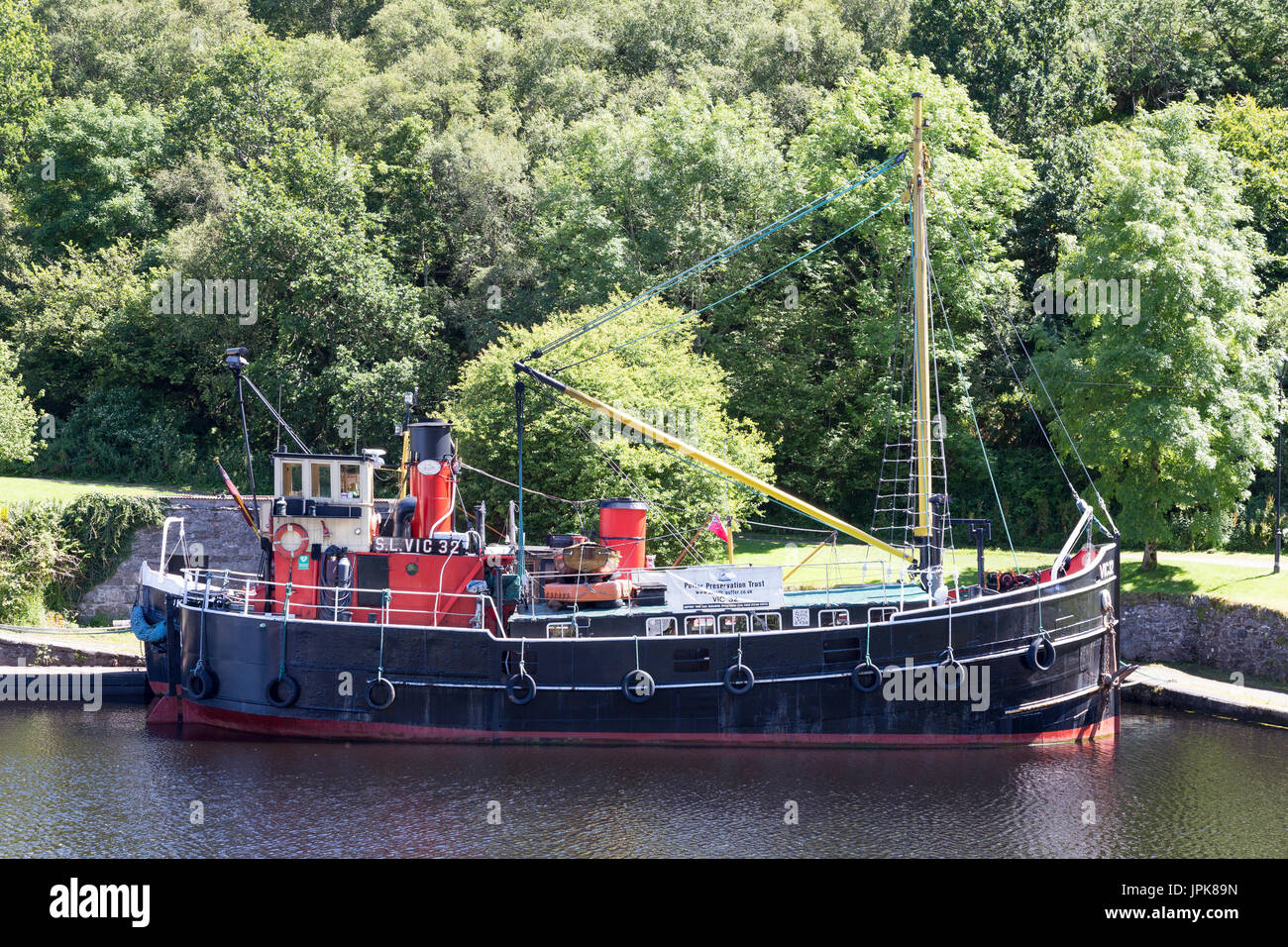 Clyde Puffer navi a Crinan Il Crinan Canal, Argyll & Bute, costa ovest della Scozia, Regno Unito Foto Stock