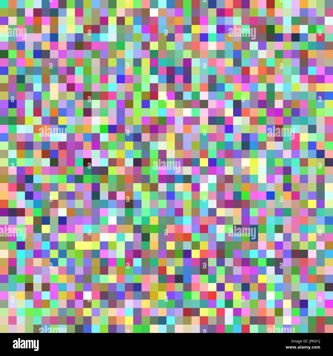 Piazza di pixel mosaico di sfondo - vettore geometrico della grafica da piazze multicolori Illustrazione Vettoriale