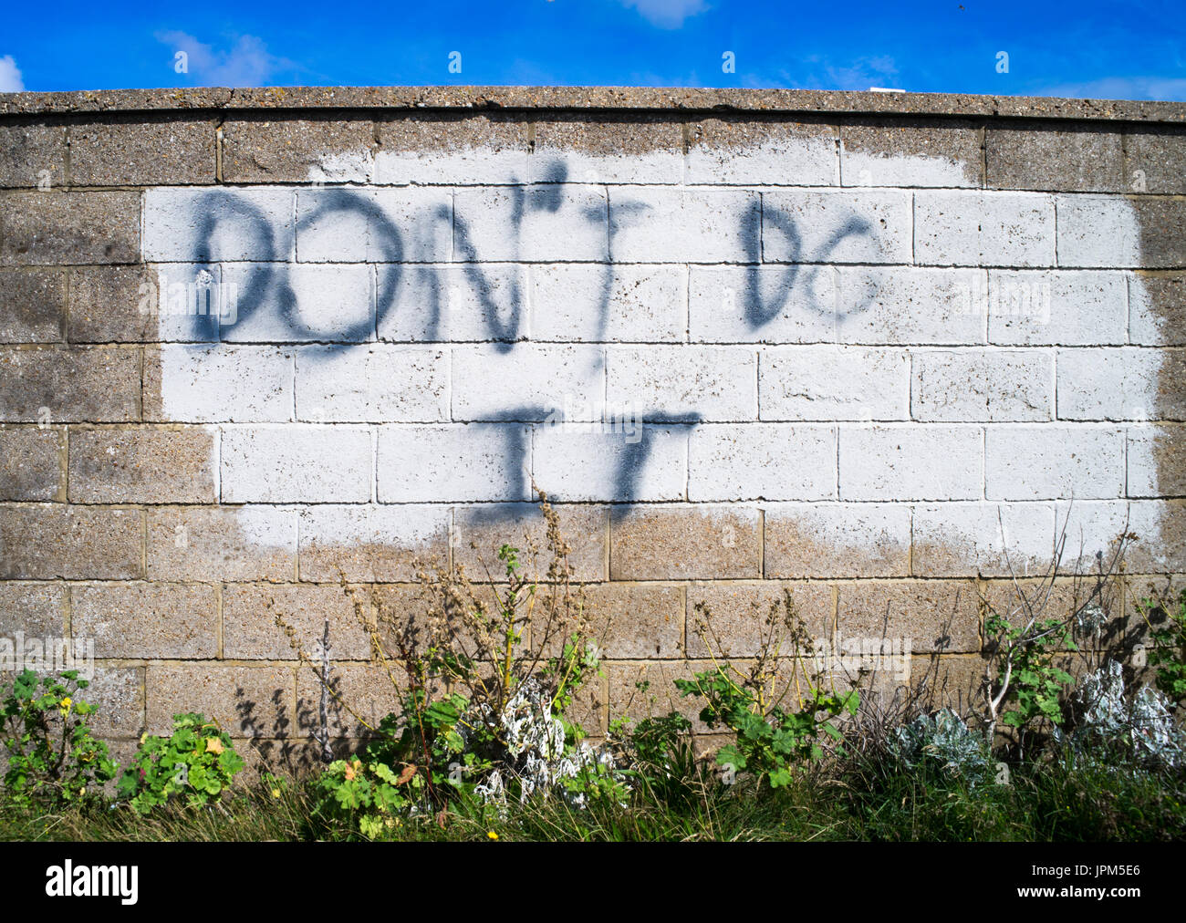 Graffiti su un muro a Hove, East Sussex. Foto Stock