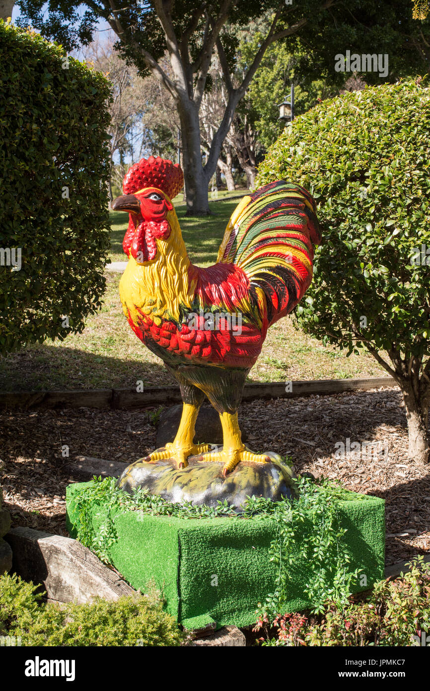 Anno del Gallo statua al Fo Guang Shan Nan Tien Tempio Wollongong Nuovo Galles del Sud Australia Foto Stock