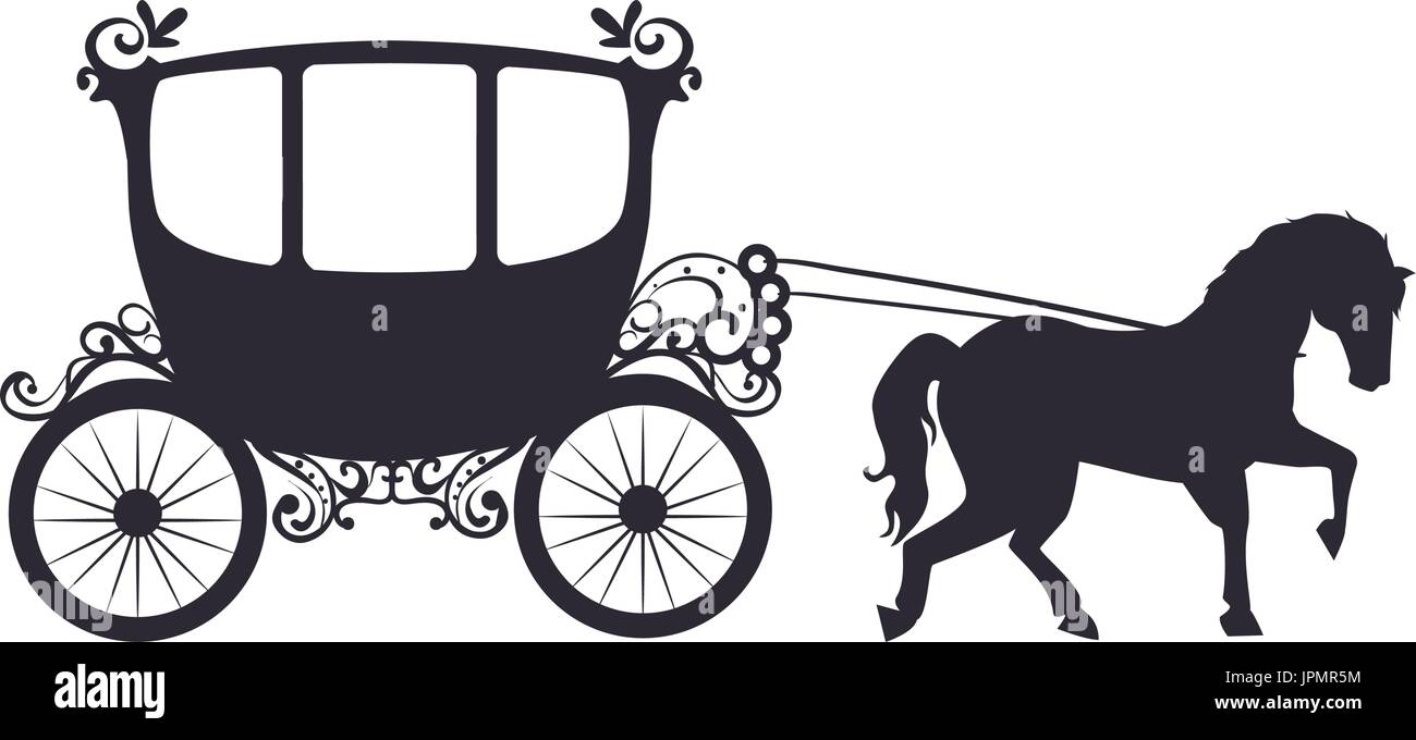 Medievale icona del carrello su sfondo bianco illustrazione vettoriale Illustrazione Vettoriale