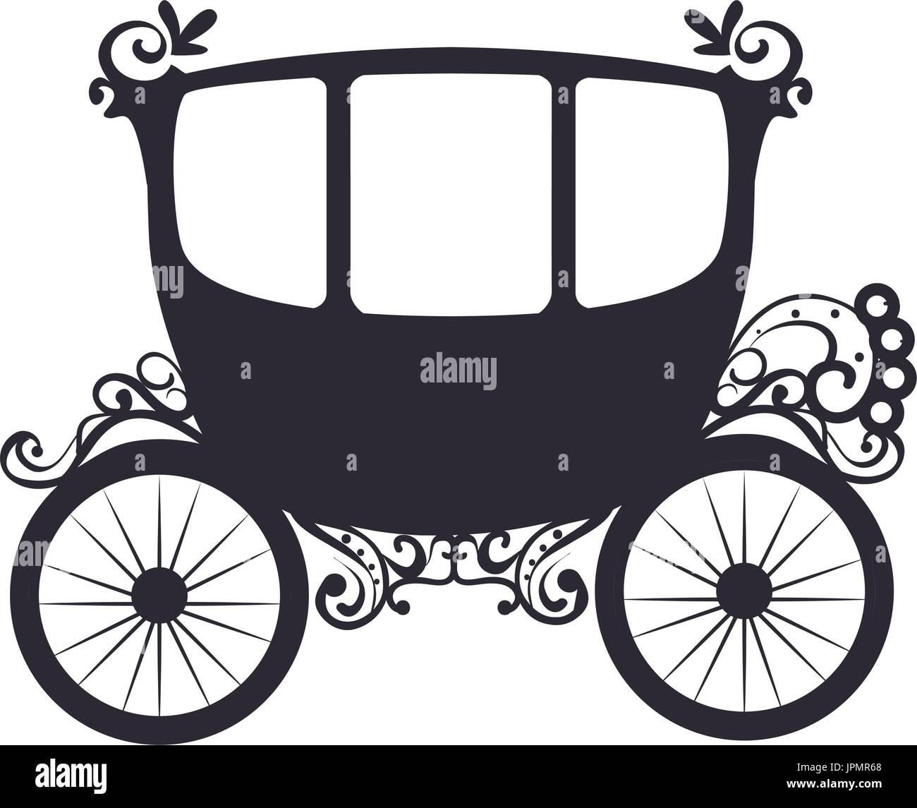 Medievale icona del carrello su sfondo bianco illustrazione vettoriale Illustrazione Vettoriale