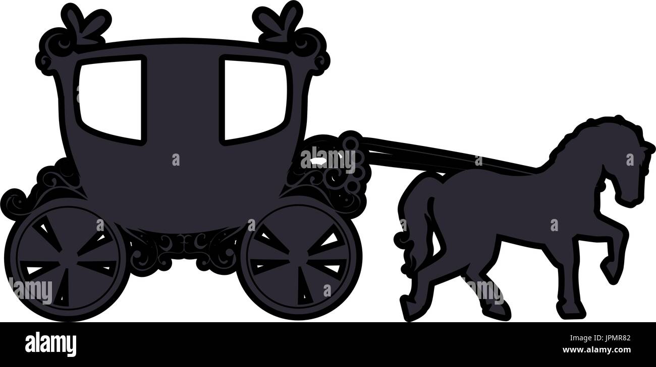 Medievale icona del carrello su sfondo bianco illustrazione vettoriale Illustrazione Vettoriale