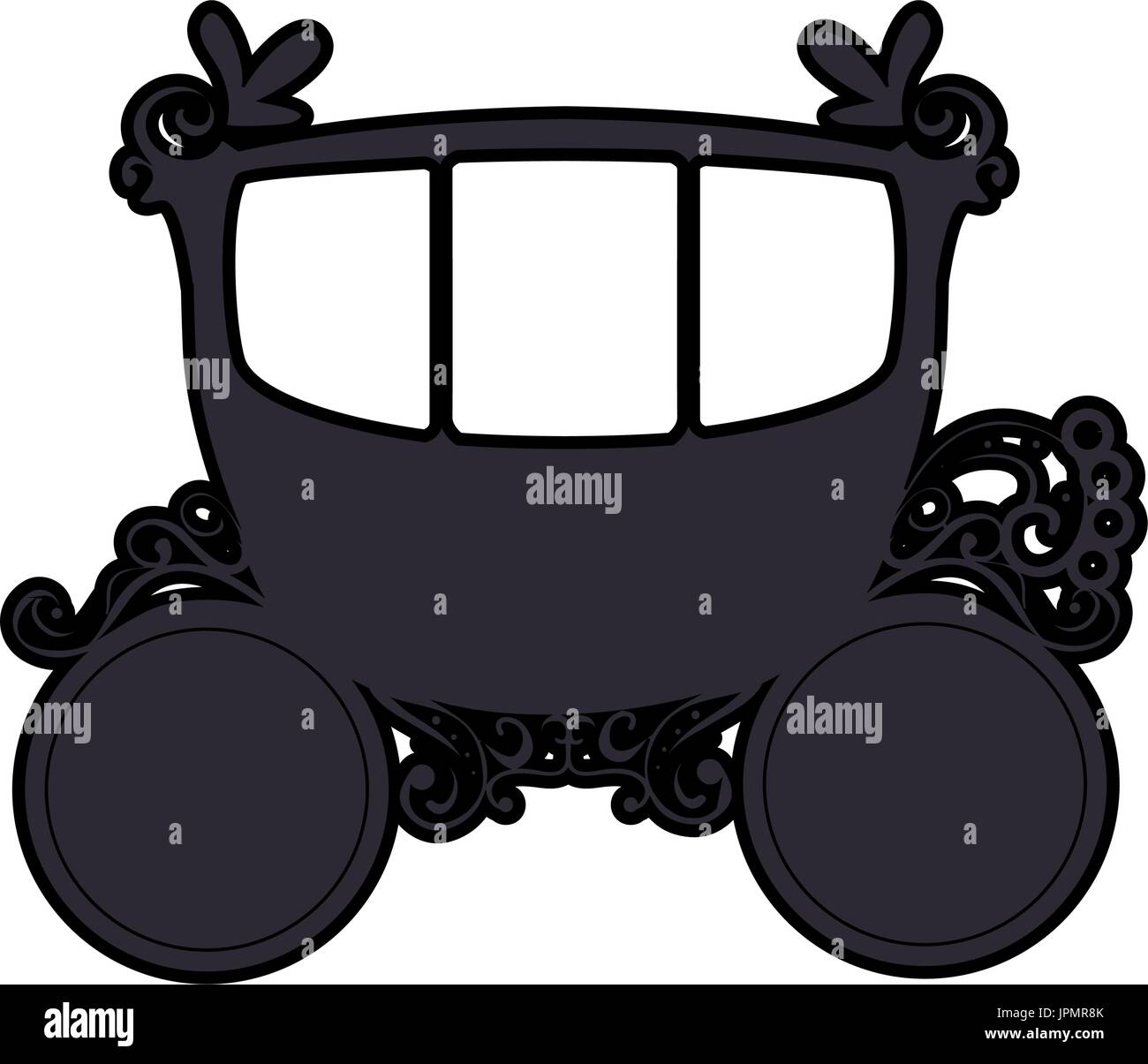 Medievale icona del carrello su sfondo bianco illustrazione vettoriale Illustrazione Vettoriale