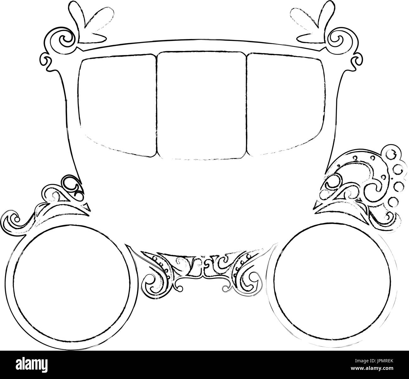 Medievale icona del carrello su sfondo bianco illustrazione vettoriale Illustrazione Vettoriale