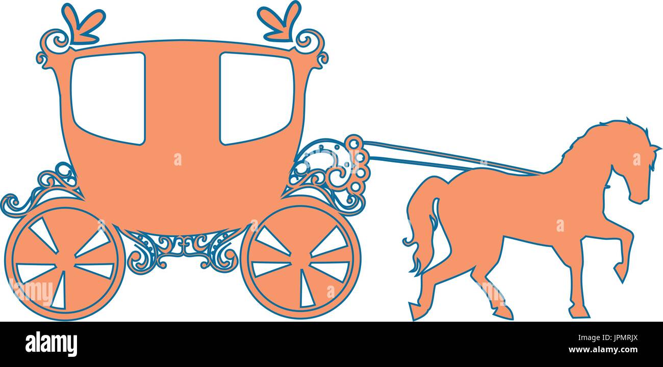 Medievale icona del carrello su sfondo bianco illustrazione vettoriale Illustrazione Vettoriale