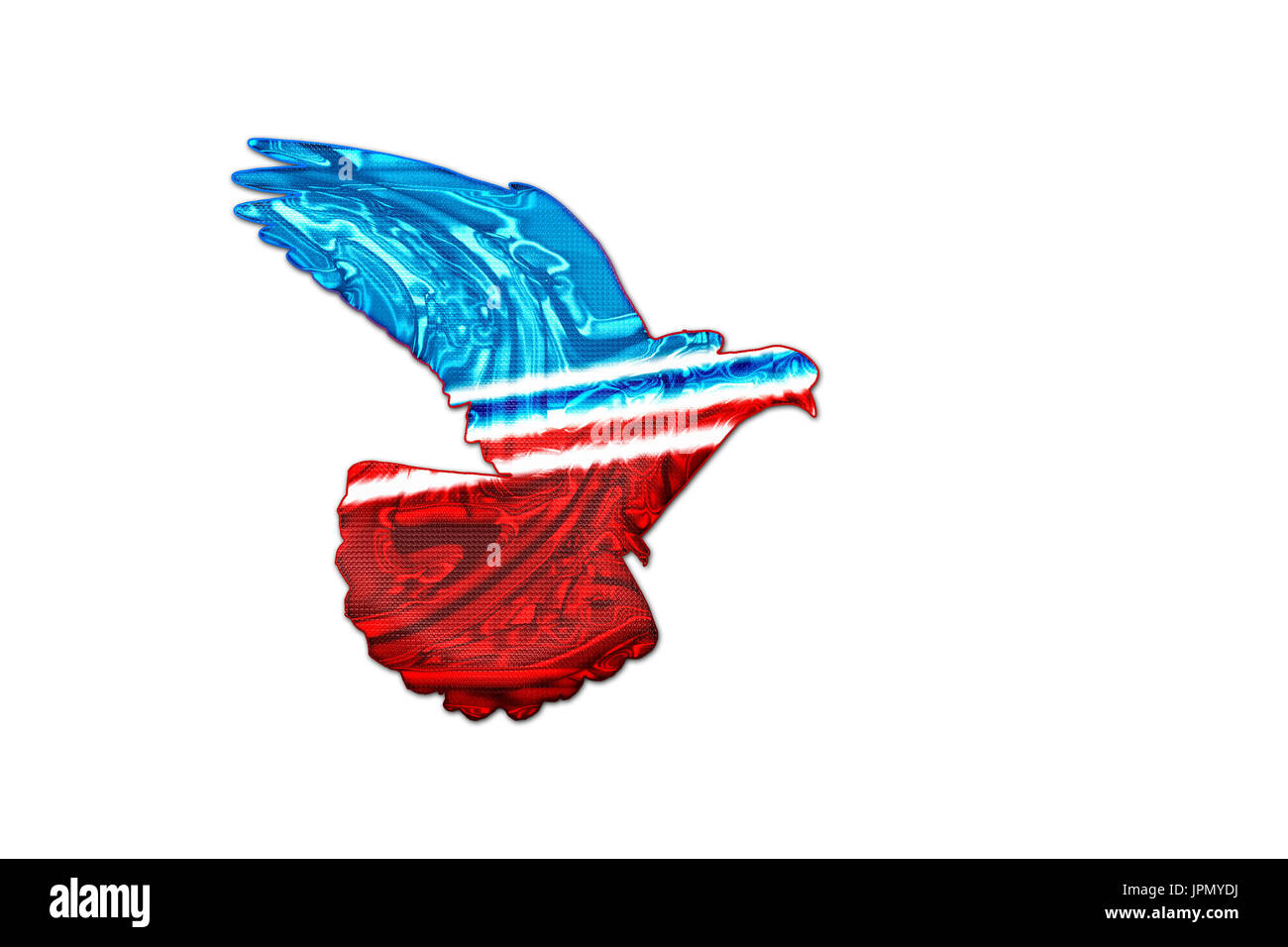 Noi i colori della bandiera della silhouette della colomba Foto Stock