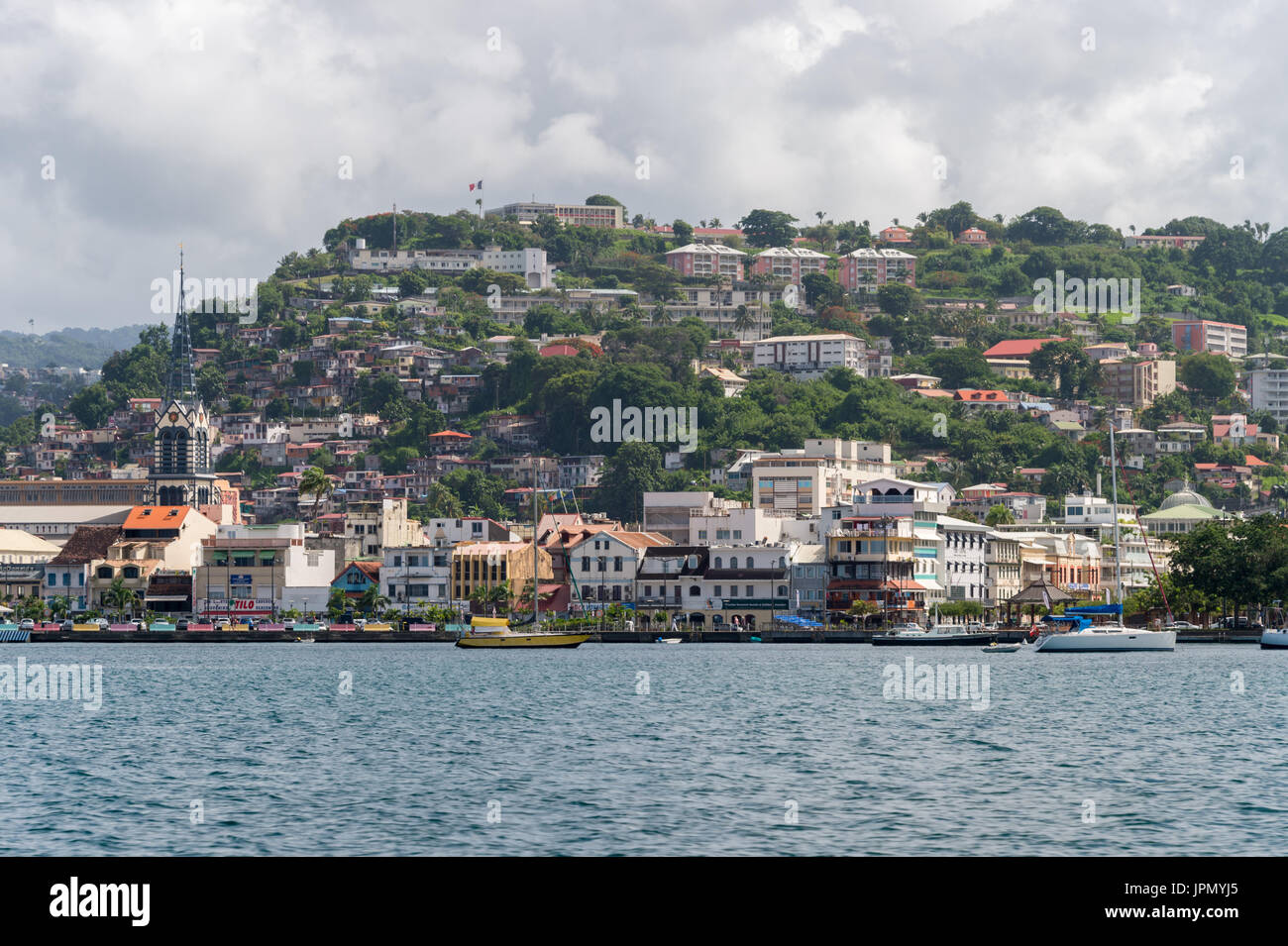 Fort-de-France e la Cattedrale di Saint Louis in Martinica Foto Stock