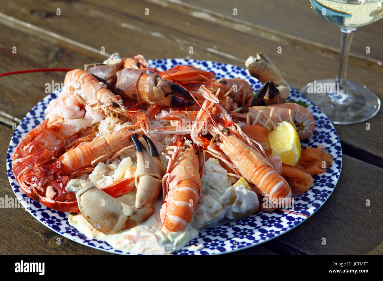 Piatto di frutti di mare, Isle of Mull, Scozia Foto Stock