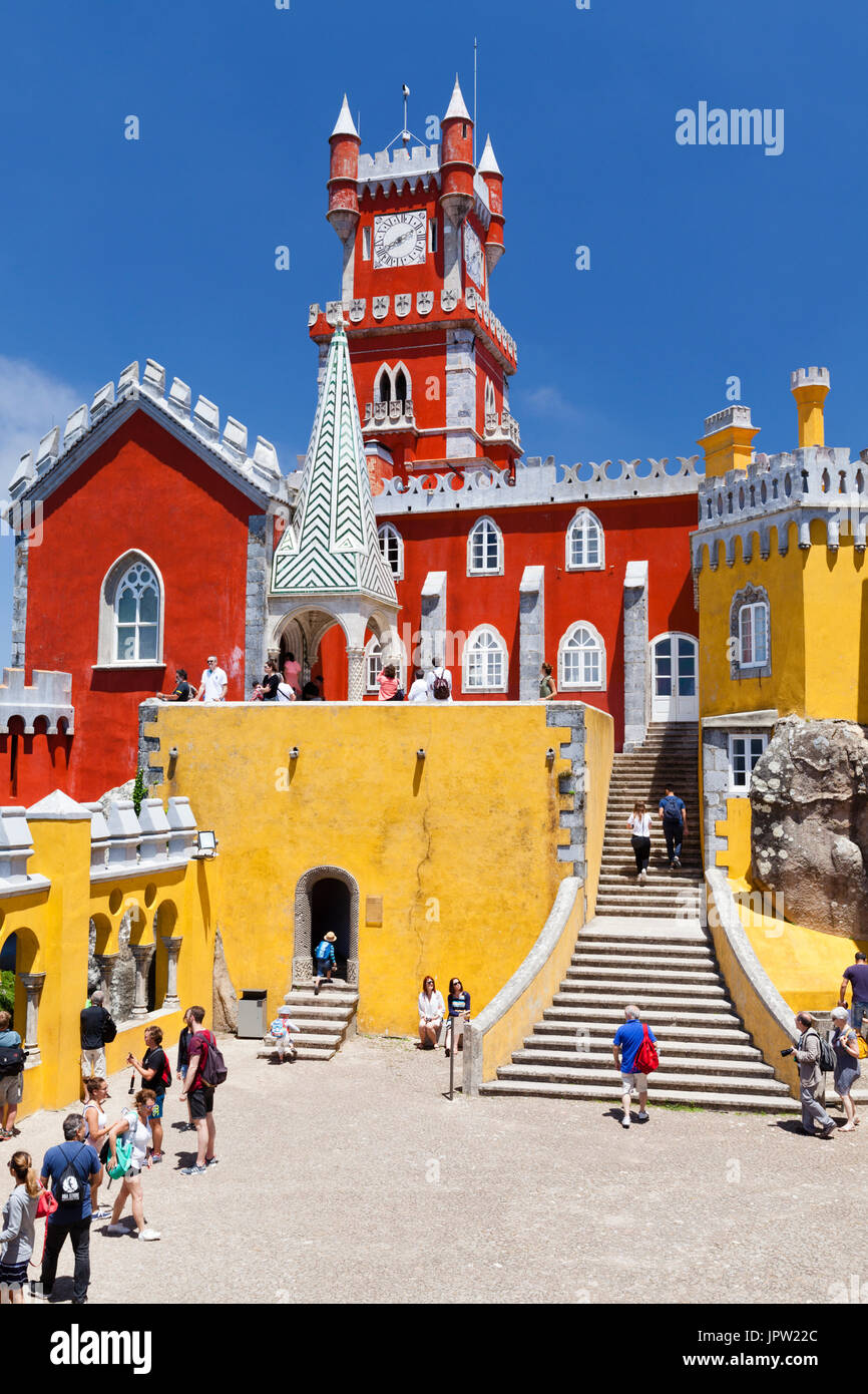 Palazzo Nazionale della pena di Sintra, Portogallo. Foto Stock