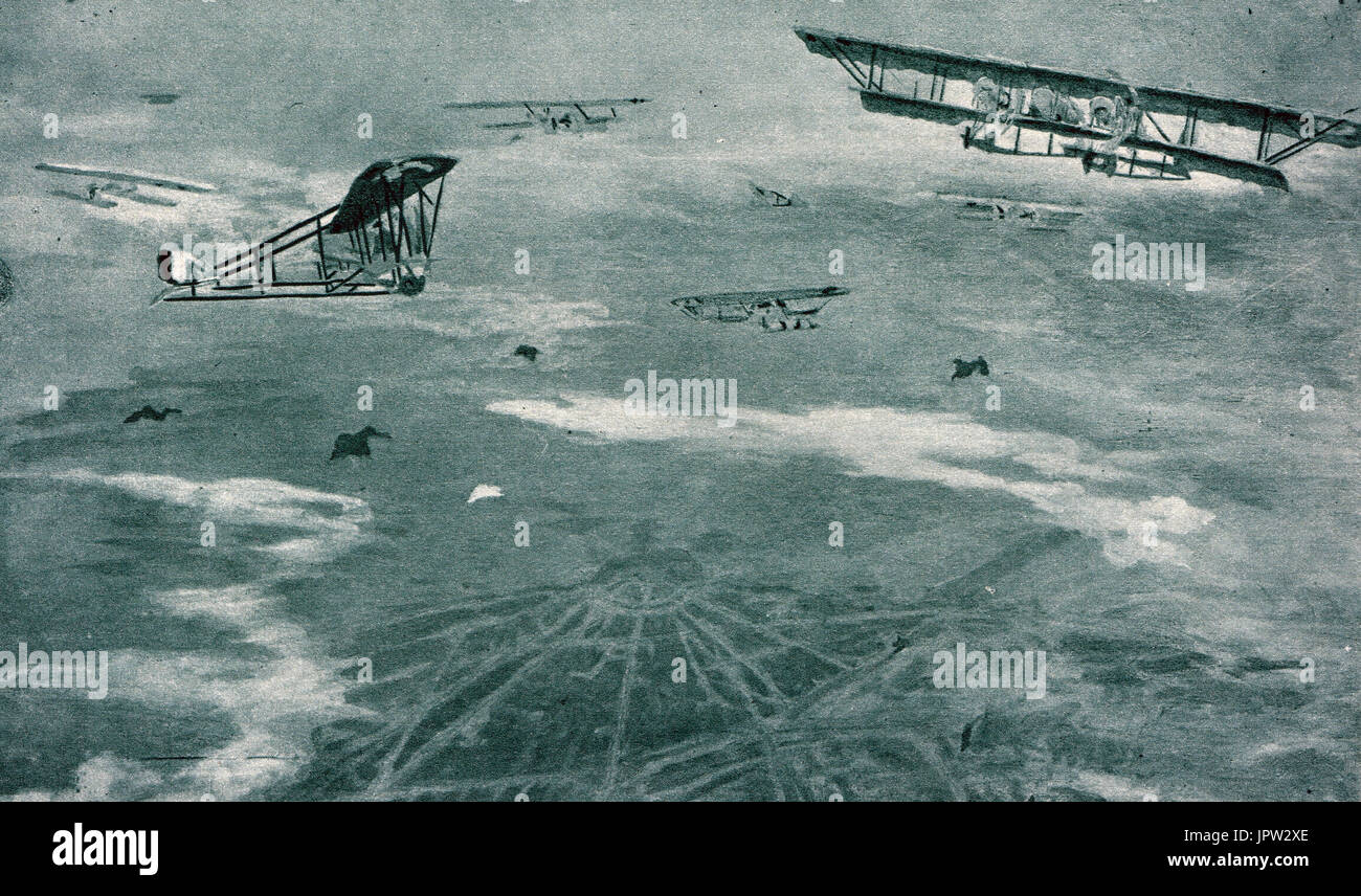 Bombardieri Francesi attaccano karlsruhe, WW1 Foto Stock