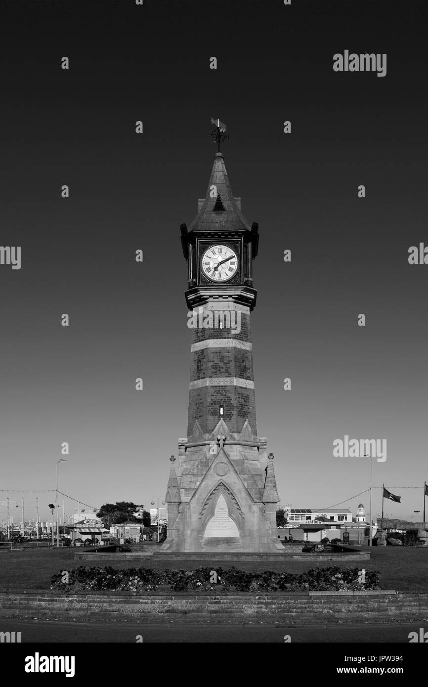 Il Giubileo di Diamante di Clock Tower, Skegness town, Lincolnshire, England, Regno Unito Foto Stock