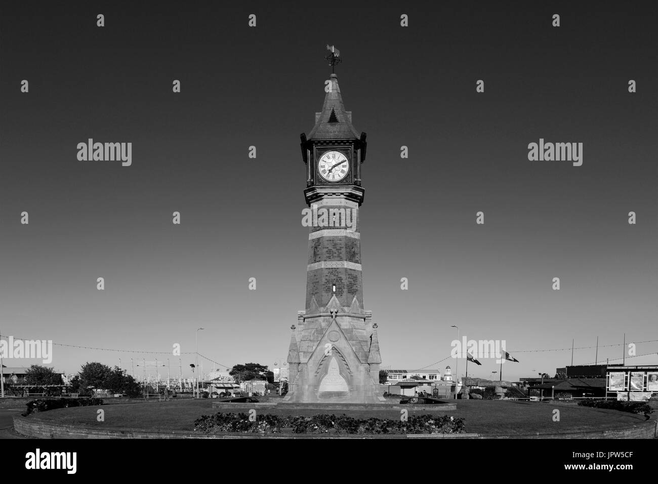 Il Giubileo di Diamante di Clock Tower, Skegness town, Lincolnshire, England, Regno Unito Foto Stock