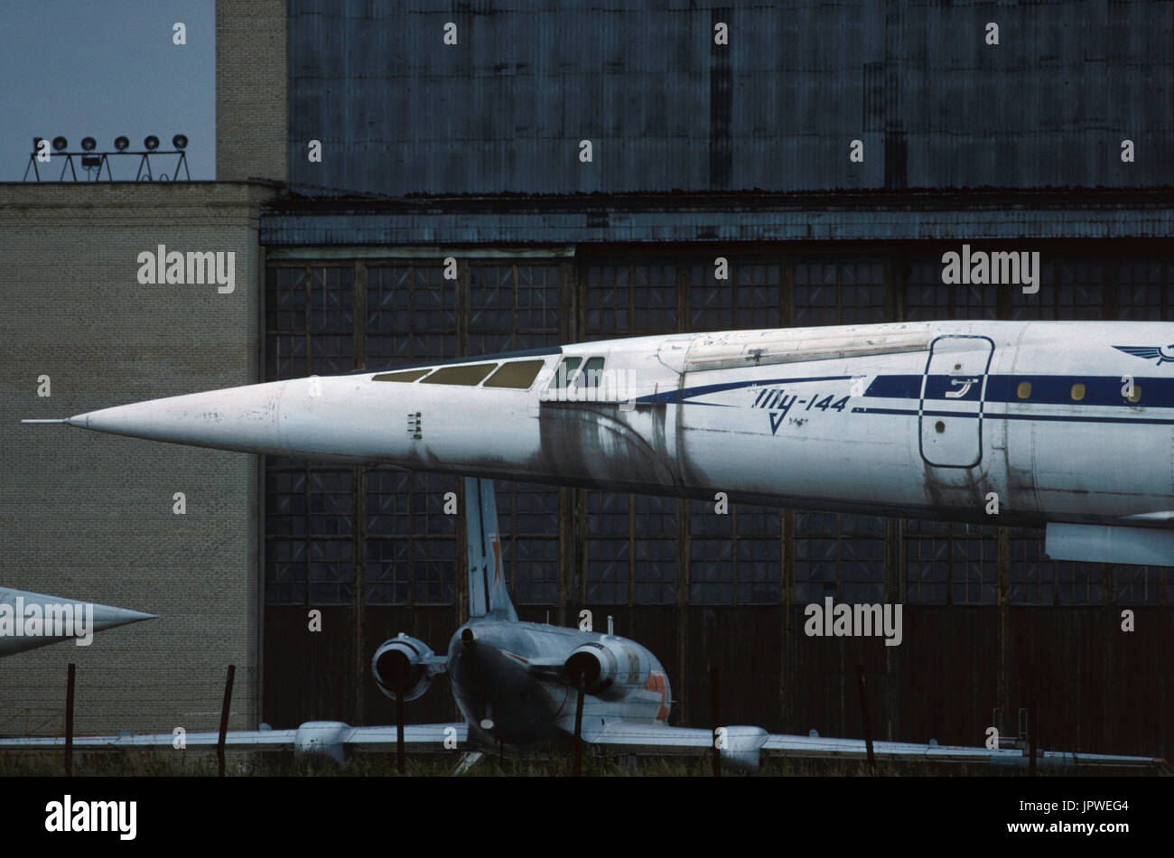 Naso di Aeroflot Compagnie Aeree sovietico Tupolev Tu-144 caricabatterie Foto Stock